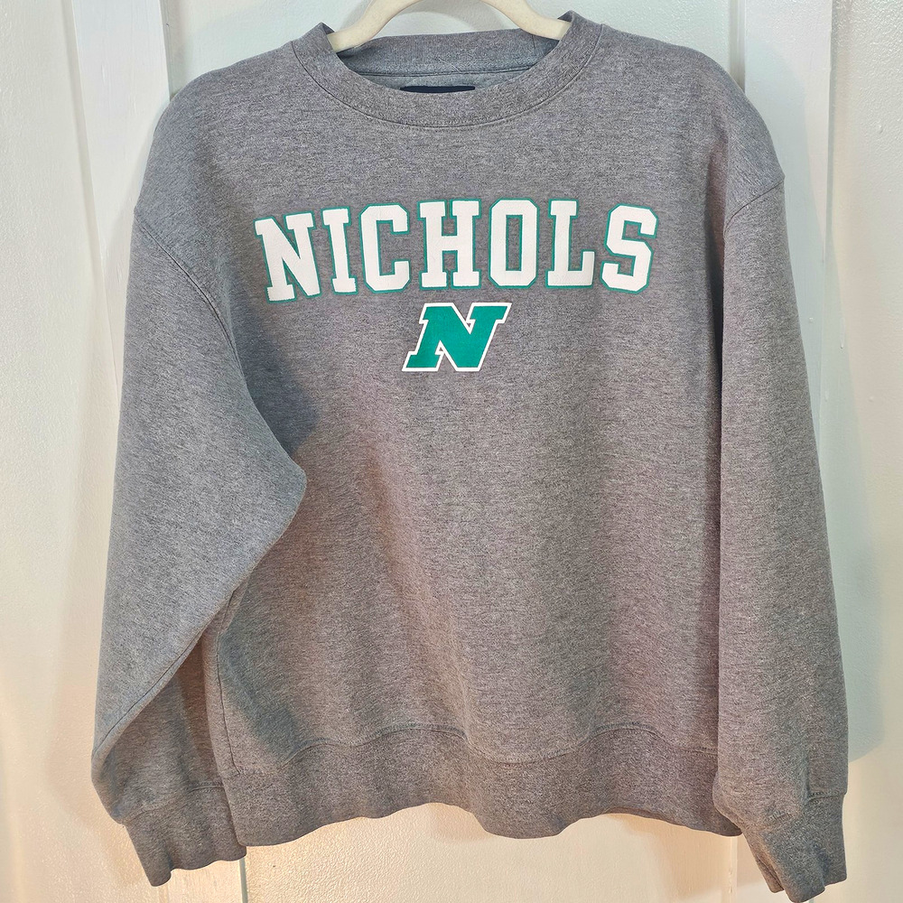 Vintage JanSport Nichols College Sweatshirt Large Gray Crewneck 90s Preppy
